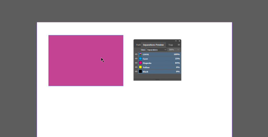 InDesign Separations preview pourcentages couleurs