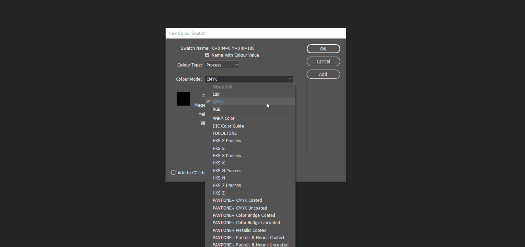 New Colour Swachtes InDesign